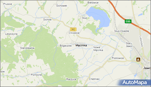 mapa Męcinka, Męcinka na mapie Targeo