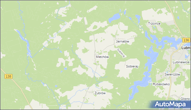 mapa Miechów gmina Sulęcin, Miechów gmina Sulęcin na mapie Targeo