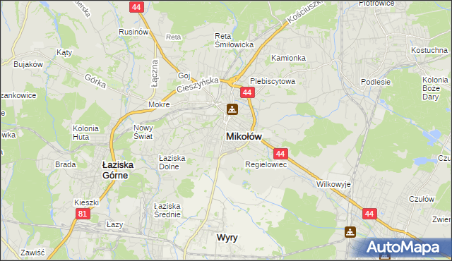 mapa Mikołów, Mikołów na mapie Targeo