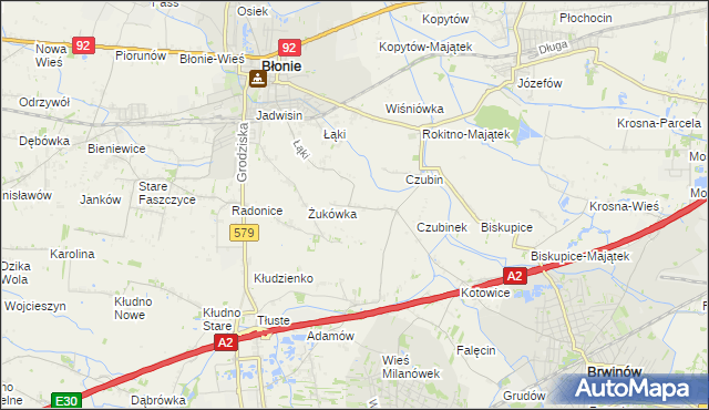 mapa Milęcin, Milęcin na mapie Targeo