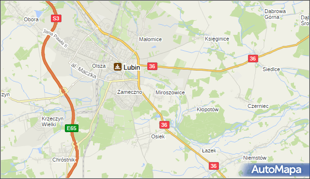 mapa Miroszowice, Miroszowice na mapie Targeo