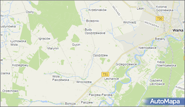 mapa Opożdżew, Opożdżew na mapie Targeo