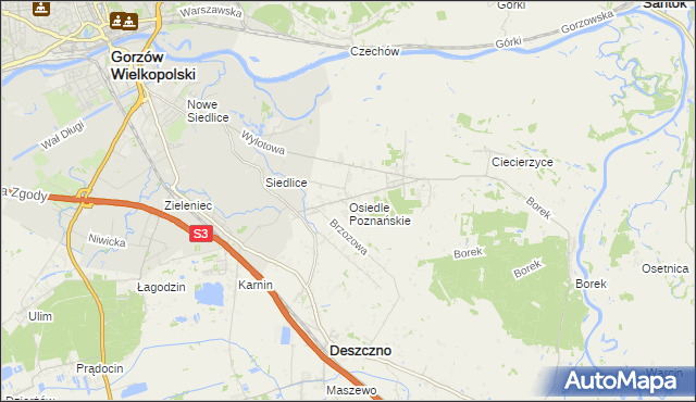 mapa Osiedle Poznańskie, Osiedle Poznańskie na mapie Targeo