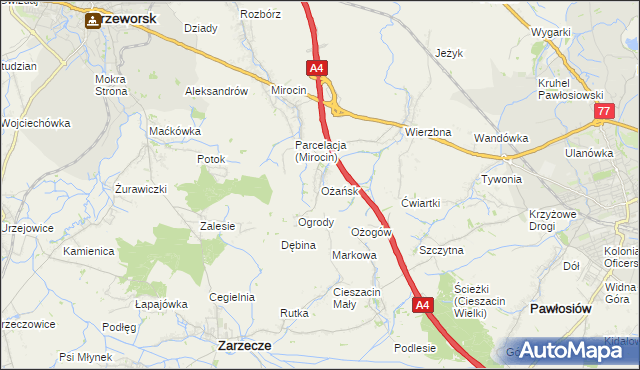 mapa Ożańsk, Ożańsk na mapie Targeo