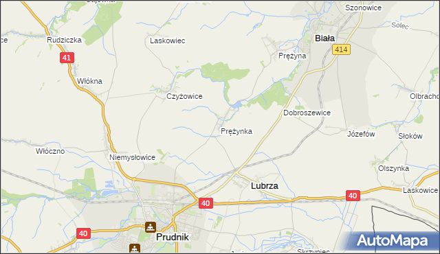 mapa Prężynka, Prężynka na mapie Targeo