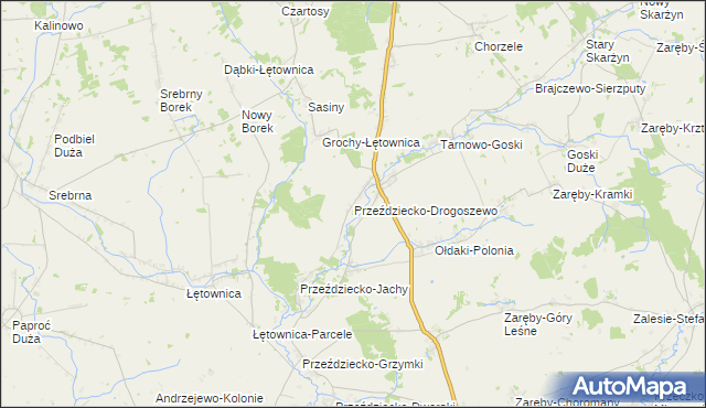 mapa Przeździecko-Drogoszewo, Przeździecko-Drogoszewo na mapie Targeo