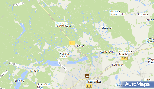 mapa Sarcz, Sarcz na mapie Targeo