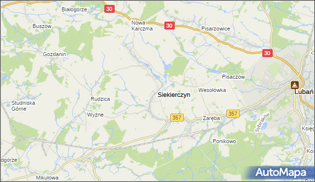 mapa Siekierczyn, Siekierczyn na mapie Targeo