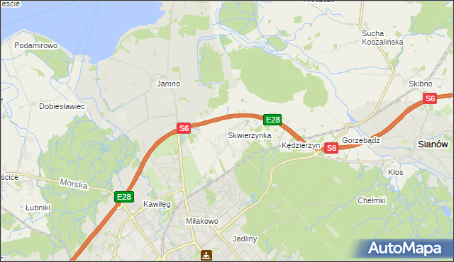 mapa Skwierzynka, Skwierzynka na mapie Targeo