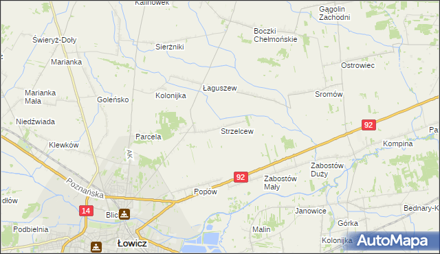 mapa Strzelcew, Strzelcew na mapie Targeo