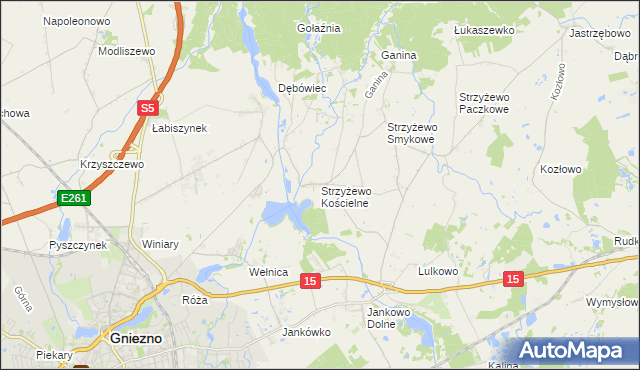 mapa Strzyżewo Kościelne, Strzyżewo Kościelne na mapie Targeo