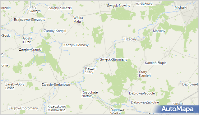mapa Święck-Strumiany, Święck-Strumiany na mapie Targeo