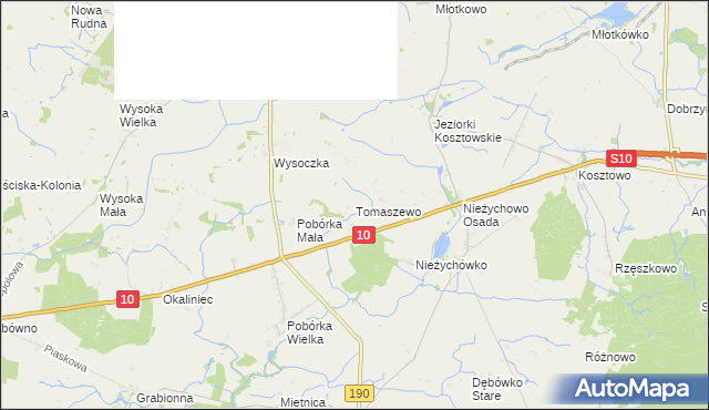 mapa Tomaszewo gmina Białośliwie, Tomaszewo gmina Białośliwie na mapie Targeo