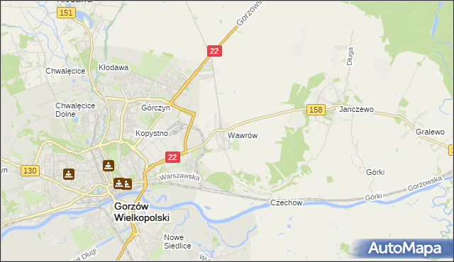 mapa Wawrów, Wawrów na mapie Targeo