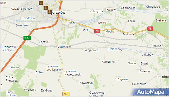 mapa Węgleniec, Węgleniec na mapie Targeo