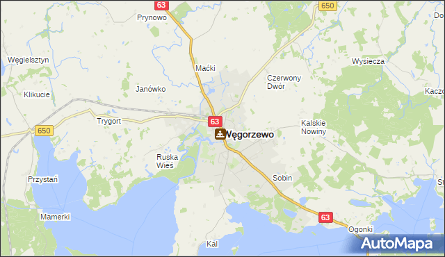 mapa Węgorzewo, Węgorzewo na mapie Targeo