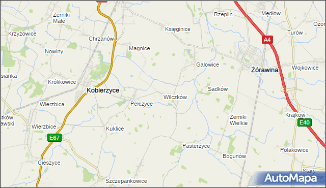 mapa Wilczków gmina Żórawina, Wilczków gmina Żórawina na mapie Targeo