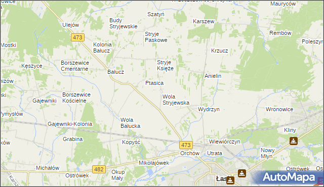 mapa Wola Stryjewska, Wola Stryjewska na mapie Targeo