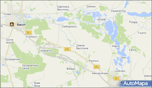 mapa Zalesie Barcińskie, Zalesie Barcińskie na mapie Targeo