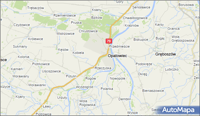 mapa Podskale gmina Opatowiec, Podskale gmina Opatowiec na mapie Targeo