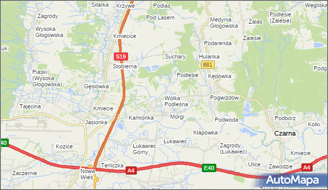 mapa Wólka Podleśna, Wólka Podleśna na mapie Targeo