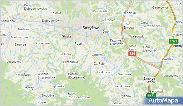 mapa Godowa, Godowa na mapie Targeo