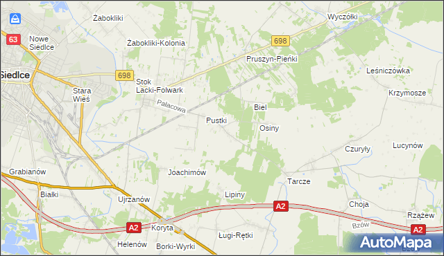 mapa Grubale, Grubale na mapie Targeo