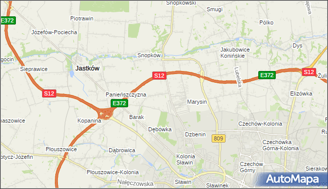 mapa Natalin gmina Jastków, Natalin gmina Jastków na mapie Targeo