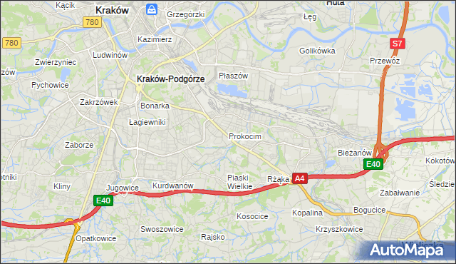 mapa Prokocim, Prokocim na mapie Targeo