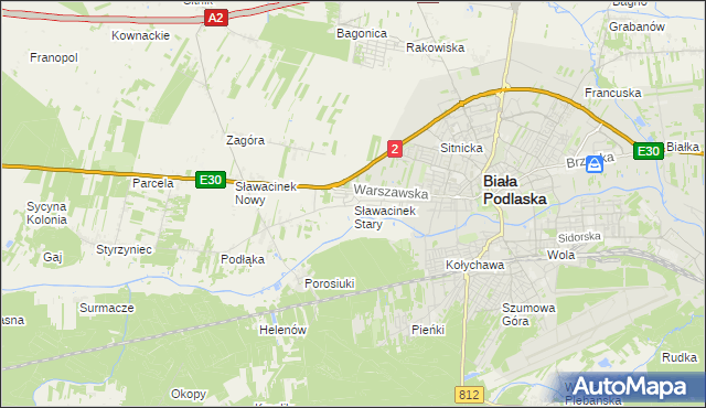 mapa Sławacinek Stary, Sławacinek Stary na mapie Targeo