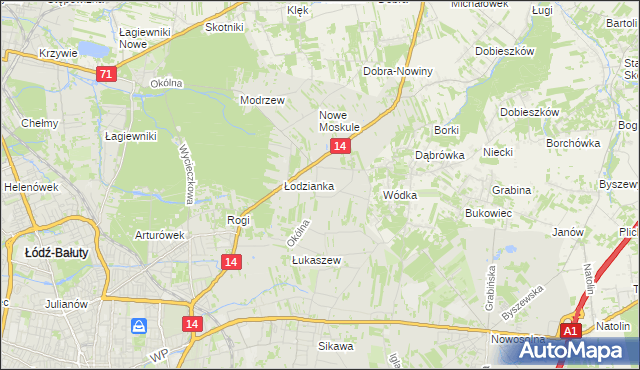 mapa Wilanów gmina Łódź, Wilanów gmina Łódź na mapie Targeo