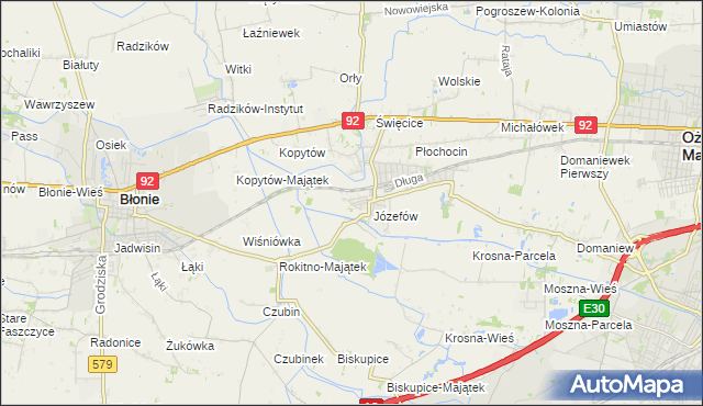 mapa Wolica gmina Ożarów Mazowiecki, Wolica gmina Ożarów Mazowiecki na mapie Targeo