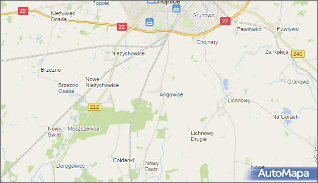 mapa Angowice, Angowice na mapie Targeo