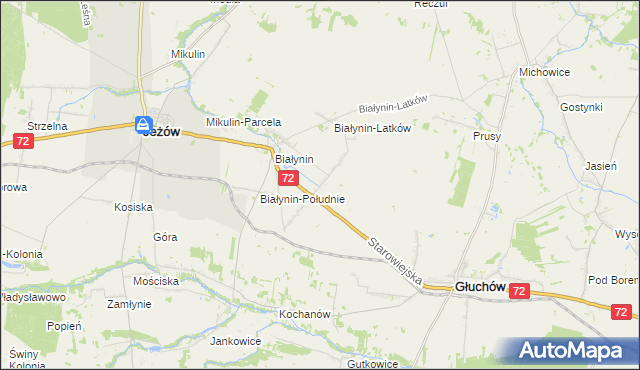 mapa Białynin-Podbór, Białynin-Podbór na mapie Targeo