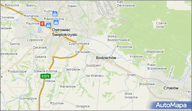 mapa Bodzechów, Bodzechów na mapie Targeo