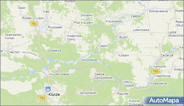 mapa Borek gmina Klucze, Borek gmina Klucze na mapie Targeo