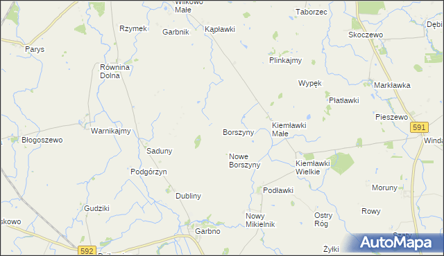 mapa Borszyny, Borszyny na mapie Targeo
