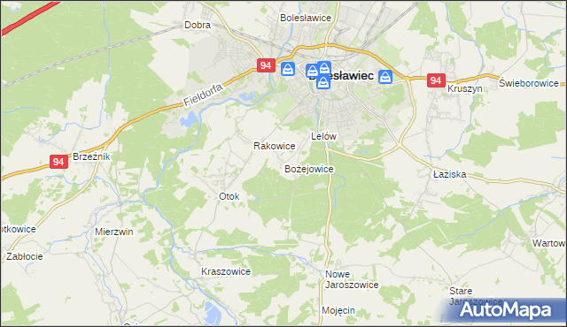 mapa Bożejowice, Bożejowice na mapie Targeo