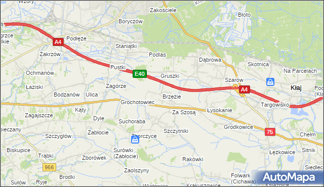 mapa Brzezie gmina Kłaj, Brzezie gmina Kłaj na mapie Targeo