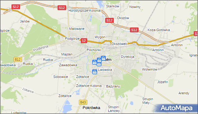 mapa Chełma, Chełm na mapie Targeo