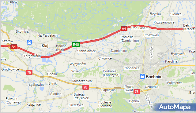 mapa Cikowice, Cikowice na mapie Targeo