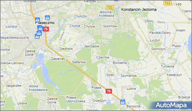 mapa Czarnów gmina Konstancin-Jeziorna, Czarnów gmina Konstancin-Jeziorna na mapie Targeo
