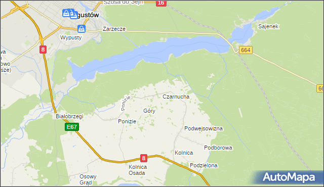 mapa Czarnucha, Czarnucha na mapie Targeo
