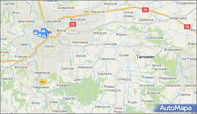 mapa Czeluśnica, Czeluśnica na mapie Targeo