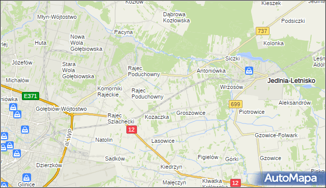 mapa Dawidów gmina Jedlnia-Letnisko, Dawidów gmina Jedlnia-Letnisko na mapie Targeo