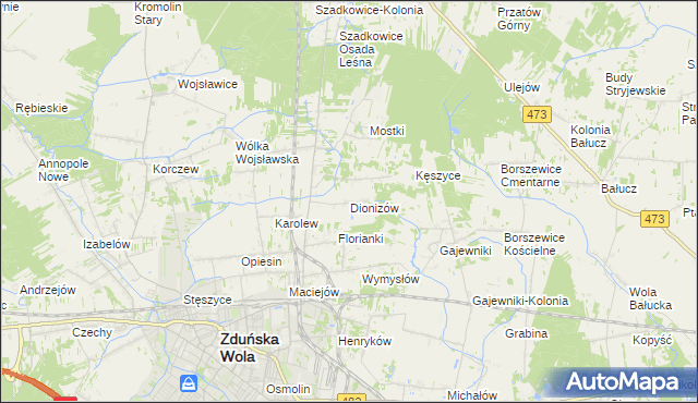 mapa Dionizów, Dionizów na mapie Targeo