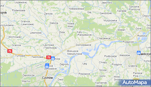 mapa Domosławice, Domosławice na mapie Targeo