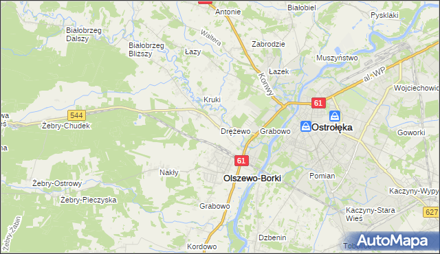 mapa Drężewo, Drężewo na mapie Targeo