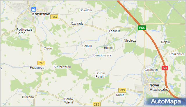 mapa Dziadoszyce, Dziadoszyce na mapie Targeo