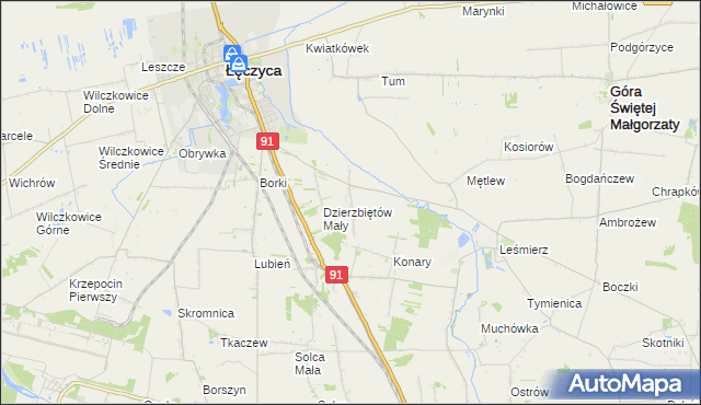 mapa Dzierzbiętów Duży, Dzierzbiętów Duży na mapie Targeo